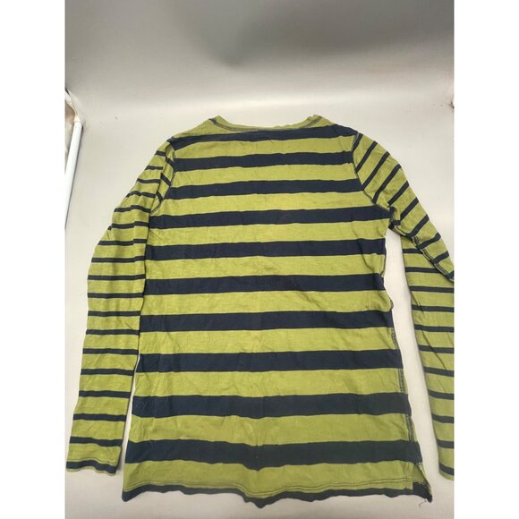 jag long sleeve tee shirt striped green blue side cut size medium bust 19" READ - Picture 4 of 6